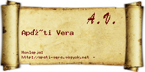 Apáti Vera névjegykártya